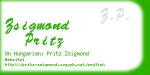 zsigmond pritz business card